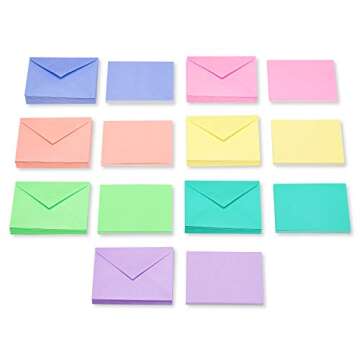 American Greetings Single Panel Blank Cards Bulk with Envelopes, Bright Pastel Colors (200-Count)