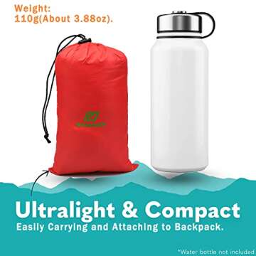 RANDDER Down Booties Warm Socks for Men & Women - Ultralight Sleeping Sock for Camp, Backpacking - Soft & Cozy Camping Sleeping Bag Tent Down Slippers Foot Warmer(Red/Large)