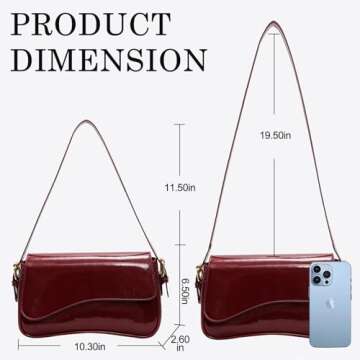 Stylish Y2K Clutch Purse Handbag - Versatile Red Tote with Straps