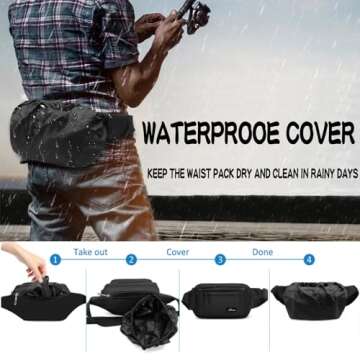 Waist Pack Bag Fanny Pack for Men&Women Hip Bum Bag with Adjustable Strap for Outdoors Workout Traveling Casual Running Hiking Cycling (New Black)