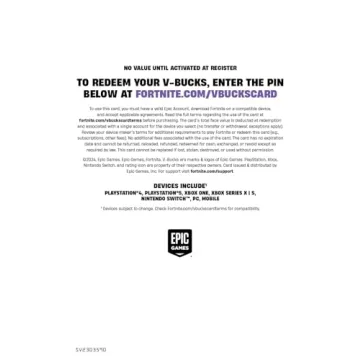 1000 FORTNITE V-Bucks Digital Code for All Platforms