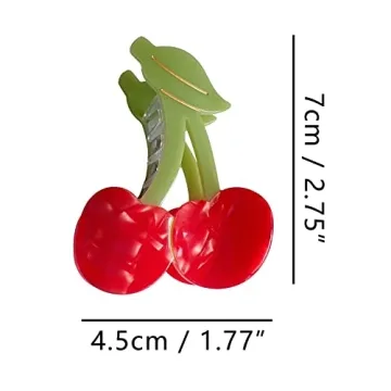 Stylish Cherry Claw Clips for Women - Durable Hair Accessories