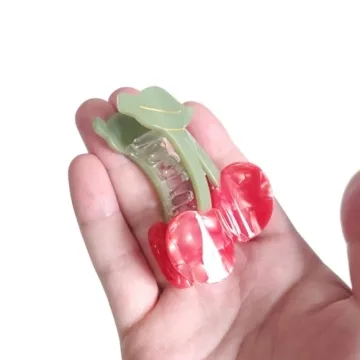 Stylish Cherry Claw Clips for Women - Durable Hair Accessories