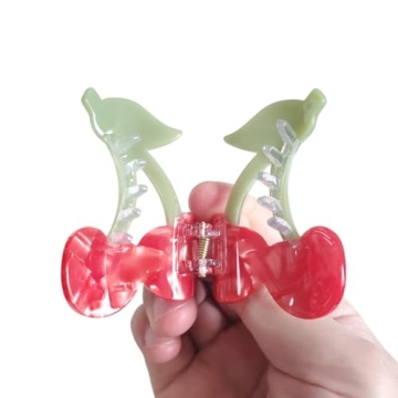 Stylish Cherry Claw Clips for Women - Durable Hair Accessories