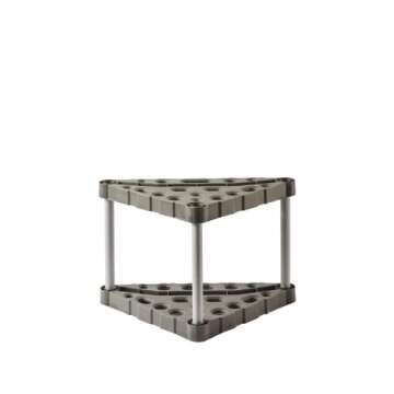 Rubbermaid Plastic Garage Corner Tool Tower Rack, Easy to Assemble, Organizes up to 30 Long-Handled Tools/Rakes/ Brooms/Shovles for Home/House/Outdoor/Sheds