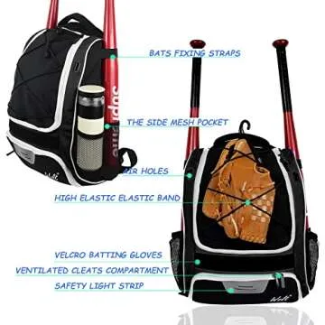 WOLT Youth Baseball Backpack - Perfect for All Ages & Gear