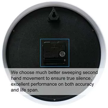 hito 10” Silent Wall Clock Battery Operated Kids Wall Clock Non ticking Sweep Movement Glass Cover Colorful Frame, for Kitchen, Bedroom, Home Office, Living Room Decor (Pink)