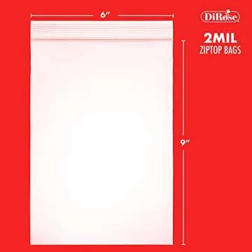 Reclosable Clear Plastic Zip Bags - By DiRose | Resealable, Strong, Thick, Sturdy | For Organizing, Travel, Shipping, Packaging, and Storage | Bulk | 6x9 | 1000 Pack