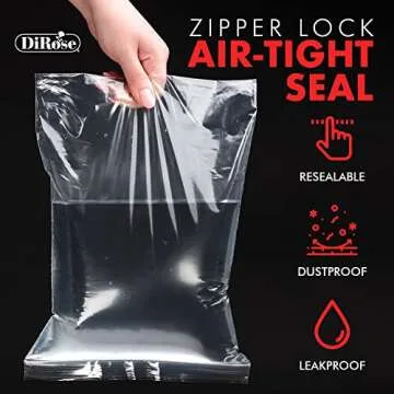Reclosable Clear Plastic Zip Bags - By DiRose | Resealable, Strong, Thick, Sturdy | For Organizing, Travel, Shipping, Packaging, and Storage | Bulk | 6x9 | 1000 Pack