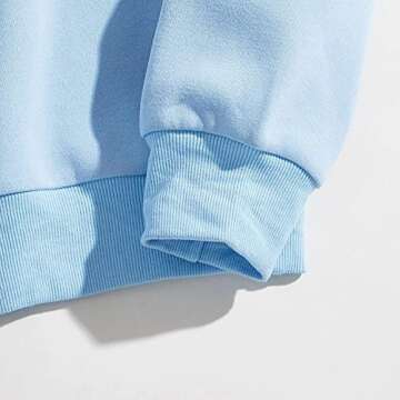 Los Angeles California - Women Teen Girls Crewneck Sweatshirt Pullover Casual Solid Color Long Sleeve Tops for Fall Tee T Shirts Plain Pure Round O Crew Neck Vintage Winter Fashion Loose Baggy Blue