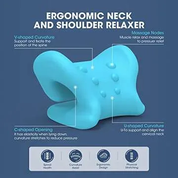 ZAMAT Neck and Shoulder Relaxer w/Magnetic Therapy Pillowcase, Neck Stretcher Chiropractic Pillows for Pain Relief, Cervical Traction Device for Relieve TMJ Headache Muscle Tension Spine Alignment