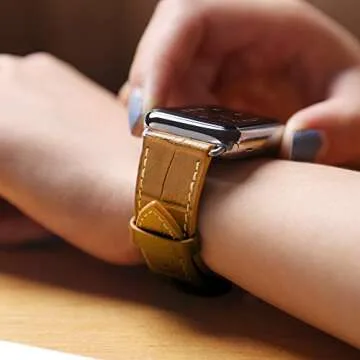 Elegant Alligator Leather Apple Watch Band with Case