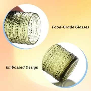 WeirdUncle Vintage Hobnail Drinking Glasses Set of 4