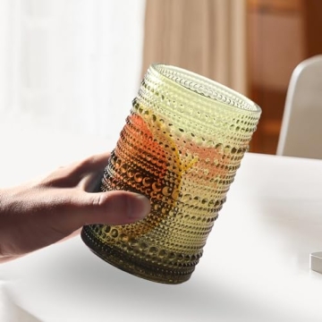 WeirdUncle Vintage Hobnail Drinking Glasses Set of 4