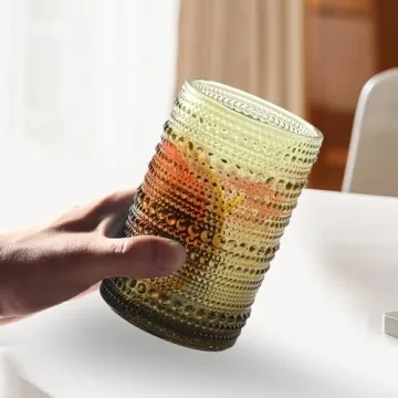 WeirdUncle Vintage Hobnail Drinking Glasses Set of 4