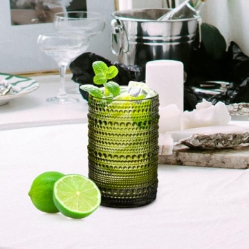 WeirdUncle Vintage Hobnail Drinking Glasses Set of 4