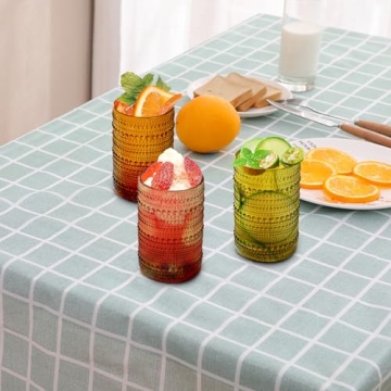 WeirdUncle Vintage Hobnail Drinking Glasses Set of 4