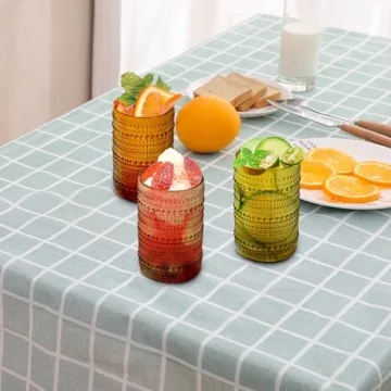 WeirdUncle Vintage Hobnail Drinking Glasses Set of 4