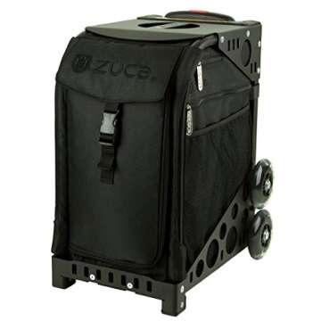 Zuca Stealth Sport Insert Bag (Black, Black embroidery) with Black Non-Flashing-Wheels Sport Frame