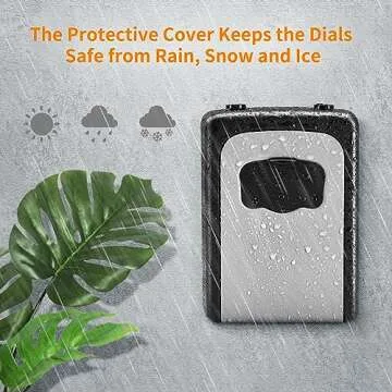 Portable Key Lock Box, Upgrade Clearly Visible Numbers, Lock Box Wall Mounted for House Key, 5 Key Capacity, Weatherproof Resettable Code (1 Pack, Gray)