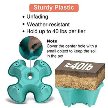 Vertical Planter 5 Tier Stackable Planters Garden Planters Strawberry Herb Flower and Vegetable Plan...