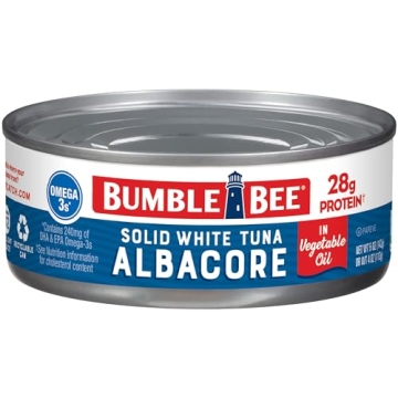 Bumble Bee Solid White Albacore Tuna in Oil, 5 oz Can - Wild Caught Tuna - 28g Protein per Serving, ...
