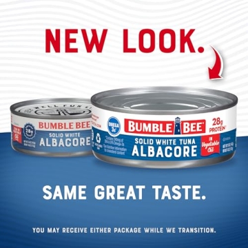 Bumble Bee Solid White Albacore Tuna in Oil, 5 oz Can - Wild Caught Tuna - 28g Protein per Serving, High in Omega-3s - Non-GMO Project Verified, Gluten Free, Kosher
