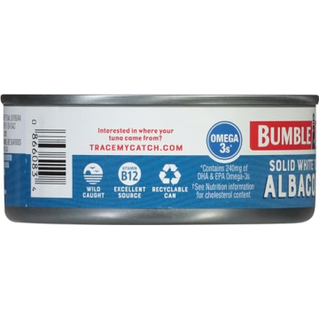 Bumble Bee Solid White Albacore Tuna in Oil, 5 oz Can - Wild Caught Tuna - 28g Protein per Serving, High in Omega-3s - Non-GMO Project Verified, Gluten Free, Kosher