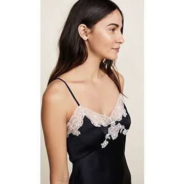 Only Hearts Women's Silk Charmeuse Mini Slip, Black/Vintage, Small