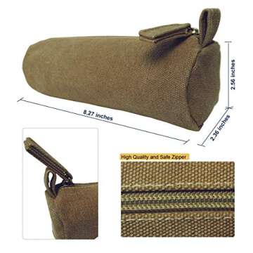 Enyuwlcm Heavy Canvas Stationery Portable Compact Simple Zipper Pencil Case and Durable Small Medici...