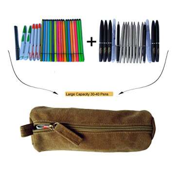 Durable Enyuwlcm Canvas Pencil Case - Khaki, Compact Storage