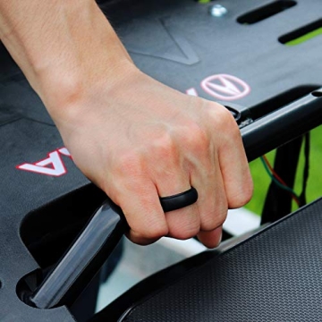 Forthee Silicone Wedding Ring for Men, Breathable Airflow Inner Curve, Mens' Rubber Wedding Engagement Bands for Crossfit Workout, Size 8