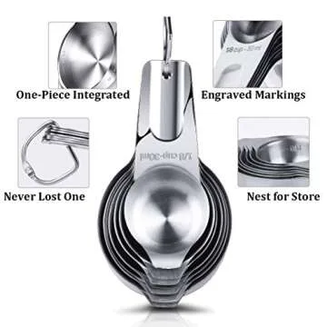Measuring Cups Stainless Steel 7 Piece Stackable Set for Dry or Liquid Ingredients Measurement - Kitchen Gadgets & Utensils Metal Measuring Cups Best for Cooking & Baking