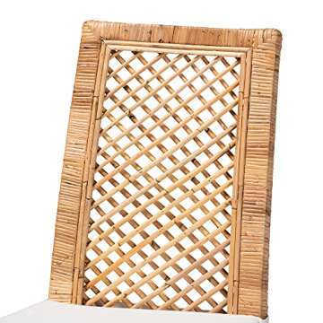 bali & pari Argos Modern Bohemian Natural Rattan 2-Piece Dining Chair Set