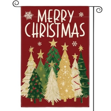 AVOIN Merry Christmas Garden Flag 12x18 Double Sided Outdoor Decoration