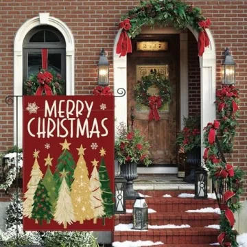 AVOIN Merry Christmas Garden Flag 12x18 Outdoor Decor
