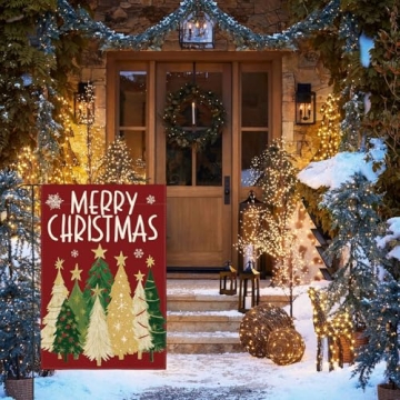 AVOIN Merry Christmas Garden Flag 12x18 Outdoor Decor