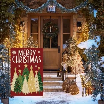 AVOIN Merry Christmas Garden Flag 12x18 Outdoor Decor