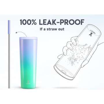 Meoky 30 oz Insulated Tumbler with Lid and Straw, Stainless Steel Vacuum Insulated Tumbler, Keeps Cold for 24 Hours, 100% Leak Proof, Fits in Car Cup Holder (Fairyland)