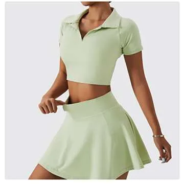 Stylish Tennis Dress 2 Piece Skirt Set for Active Women