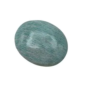 Amazonite Crystals and Healing Stones - Large Palm Stone Crystals Piedra - Crystal for Good Luck, Balanced Positive Energy, Meditation - Unique Stocking Stuffers and Birthday Gifts for Women, Men