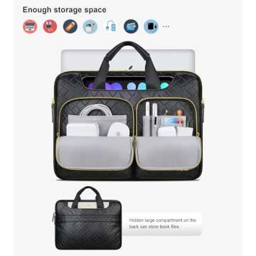 Lacdo 360° Protective Laptop Shoulder Bag for 15 inch New MacBook Air M4 A3241 2025, M3 A3114, M2 A...