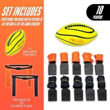 Nerf 10 Player Flag Football Belts + Foam Football Set