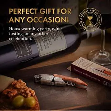Wine Opener & Waiters Corkscrew-With a Comfortable Rosewood handle – Wine And Beer Bottle Opener For Bartenders, Waiters, –With A Wine Key Foil Cutter - With a Nice Pouch Included