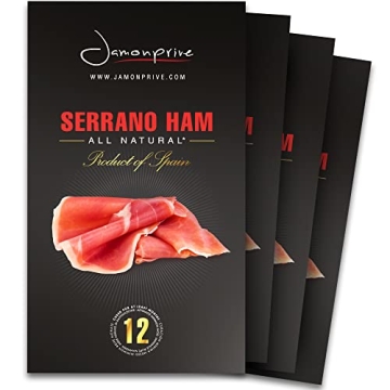 Delicious Spanish Serrano Ham Sliced Dry-Cured – Gourmet Delight (12 oz) - Jamonprive