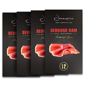 Premium Spanish Serrano Ham Sliced, All-Natural & Gluten Free
