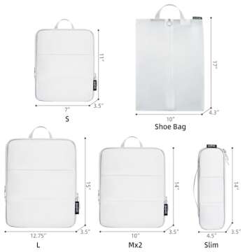 BAGAIL 6 Set Ultralight Compression Packing Cubes - Travel Smart & Organized