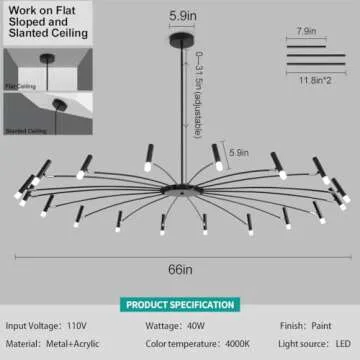 ZitoStory LED Sputnik Chandelier for Modern Homes
