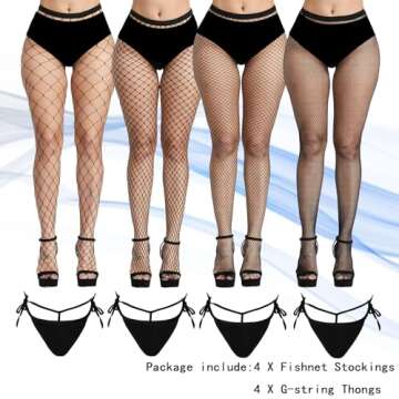 FULLSEXY Plus Size Fishnet Stockings, Fishnet Tights Thigh High Stockings Pantyhose for Women