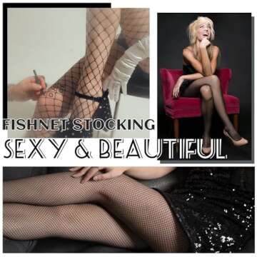 FULLSEXY Plus Size Fishnet Stockings, Fishnet Tights Thigh High Stockings Pantyhose for Women